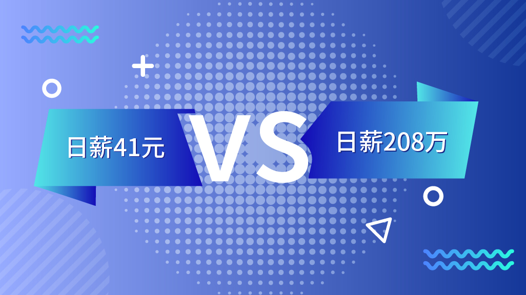 一个日薪41元，一个日薪208万，你的薪酬什么水平？